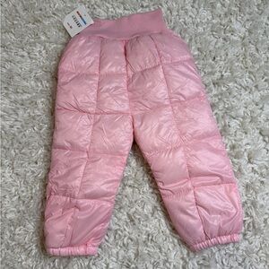 New Quilted Pink Puffer Pants | 18-24 months